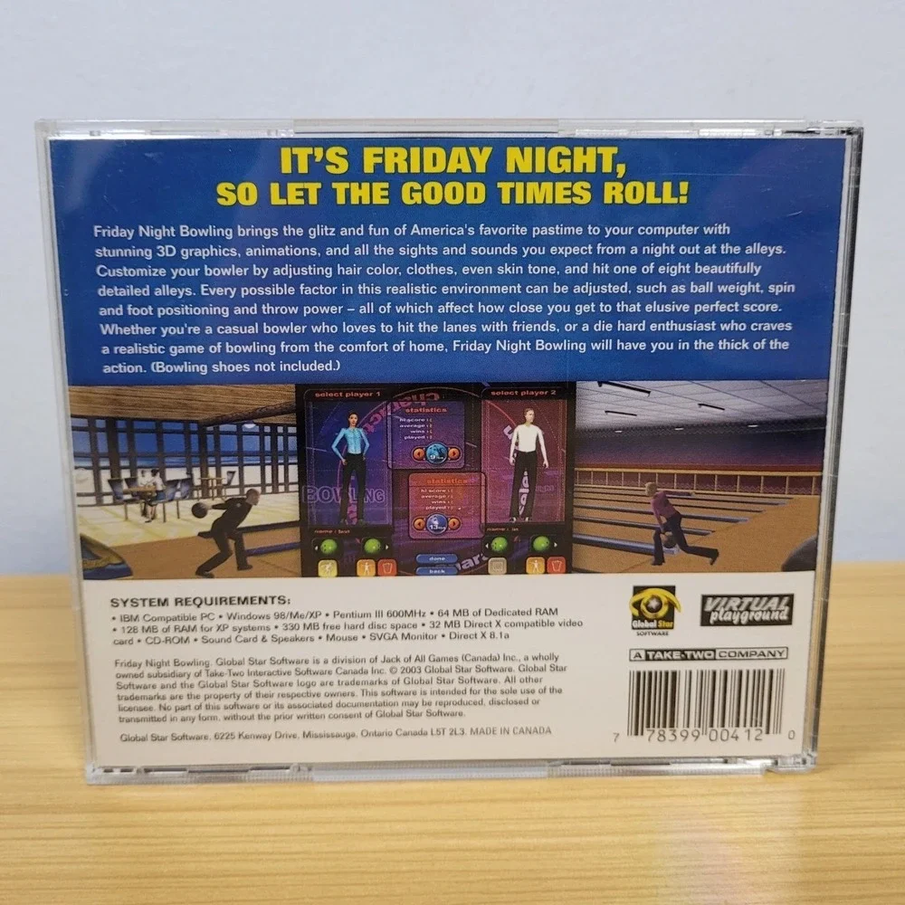 Friday Night 3D Bowling PC CD-ROM Game